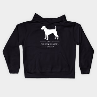 Parson Russell Terrier Dog White Silhouette Kids Hoodie